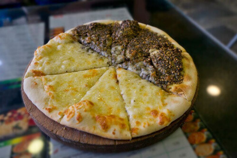 Delicious Manakeesh Pizza in Amman.