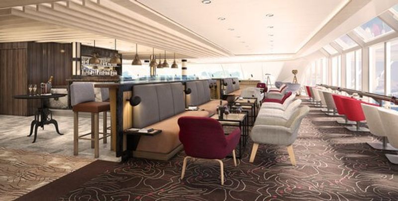 The lounge of the expansive cruise ship.