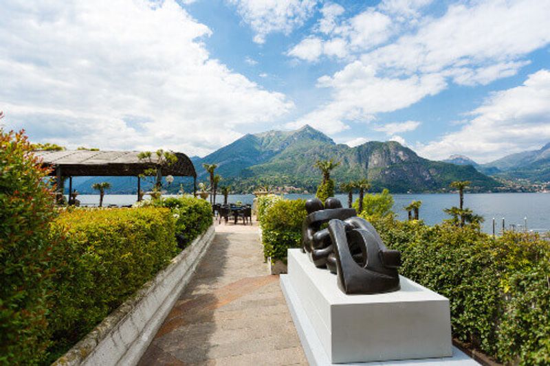 A view of the summer terrace of the Grand Hotel Villa Serbelloni at spring time.