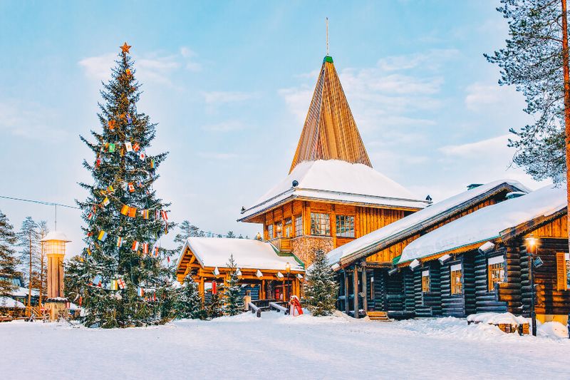 The Santa Claus Office at the Santa Claus Village in Rovaniemi during winter