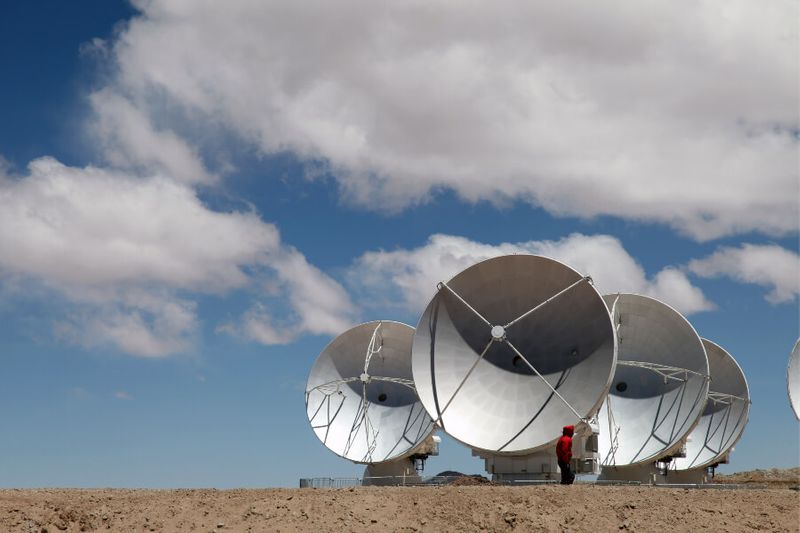 The worlds biggest telescope array or ALMA consist of 60 radio antennas