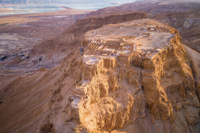 The historic fortress of Masada in the Southern District of Israel.