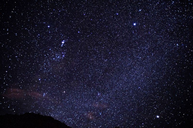 The top of Cajon del Maipo view of the stars and planets in the Milky Way Galaxy