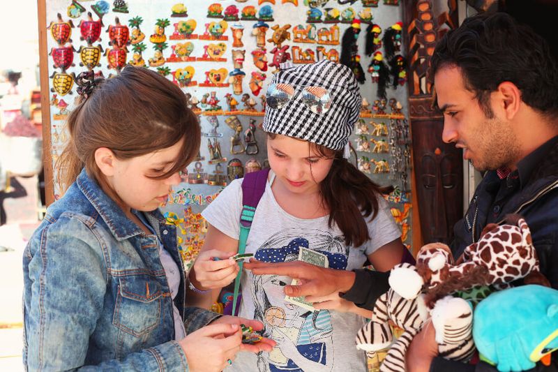 Tourists enjoy perusing souvenirs in an Egyptian Oriental Market in Sharm el Sheikh in Egypt.