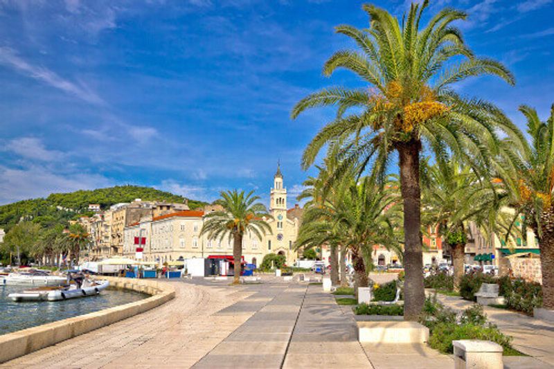 Riva, the waterfront promenade view in the city of Split.