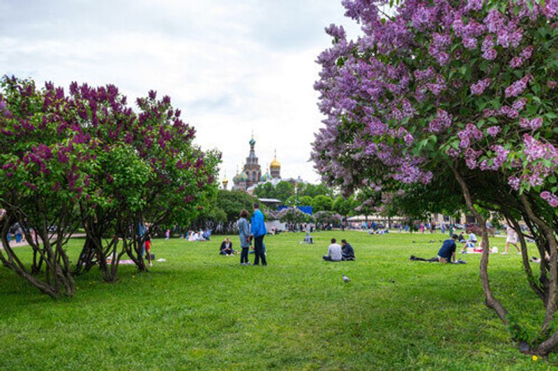 The Field of Mars, or the Marsovo Polye situated in the center of Saint Petersburg.