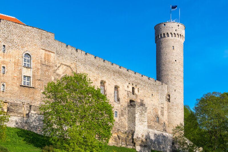 The Pikk Hermann Tower and Toompea Castle in Tallinn.