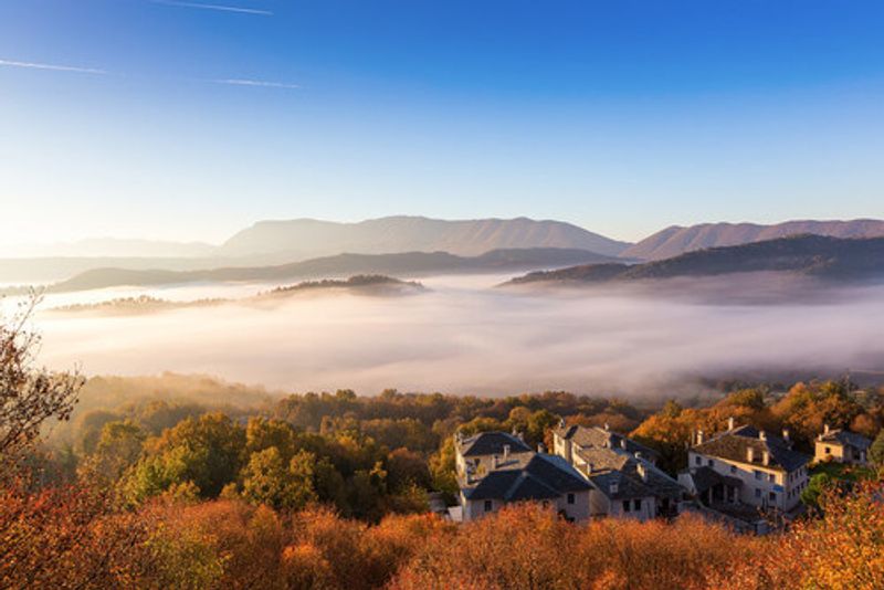 The landscape of Zagorochoria in autumn.