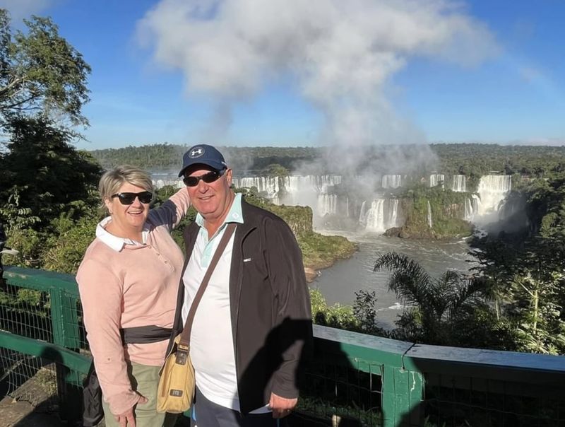 Sharon and Anthony at Iguazu Falls (Photo: supplied)