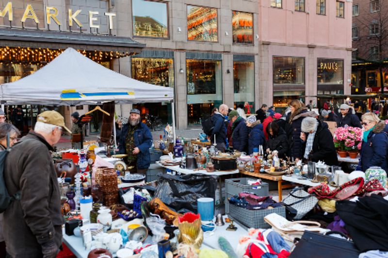 Flea Market at Hatorget in Stockholm.