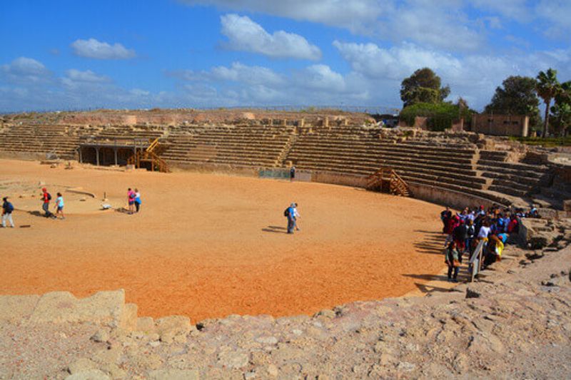 Hippodrome along the coast at Caesarea Maritima in Caesarea.