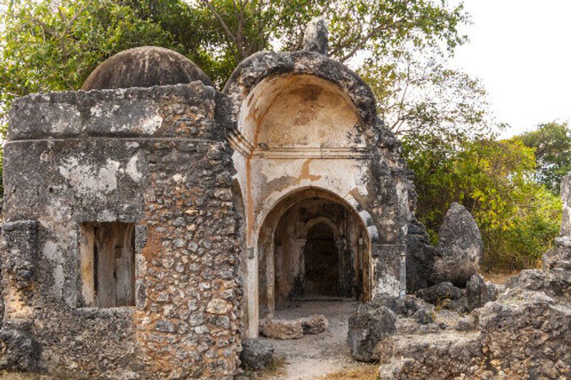 Old ruins in Kilwa Kisiwani, Tanzania.