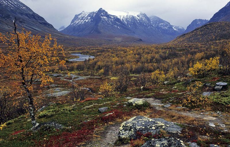 The autumnal colours of Mount Kebnekaise.