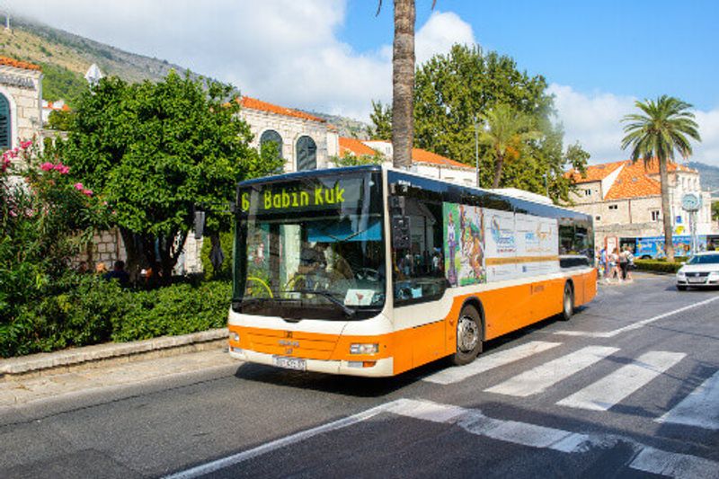 A local bus in Dubrovnik, a popular tourist destination.