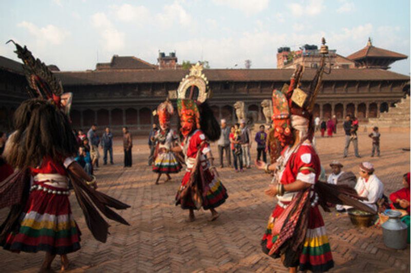 The colourful Bhaktapur Festival, Nepal.