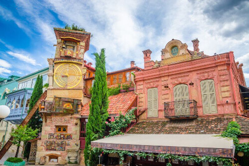 Beautiful Clock Tower of the puppet theatre, Rezo Gabriadze.