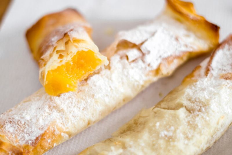 Sintra's Pillow Pastry is a local favourite, filled with egg, nuts and cream.