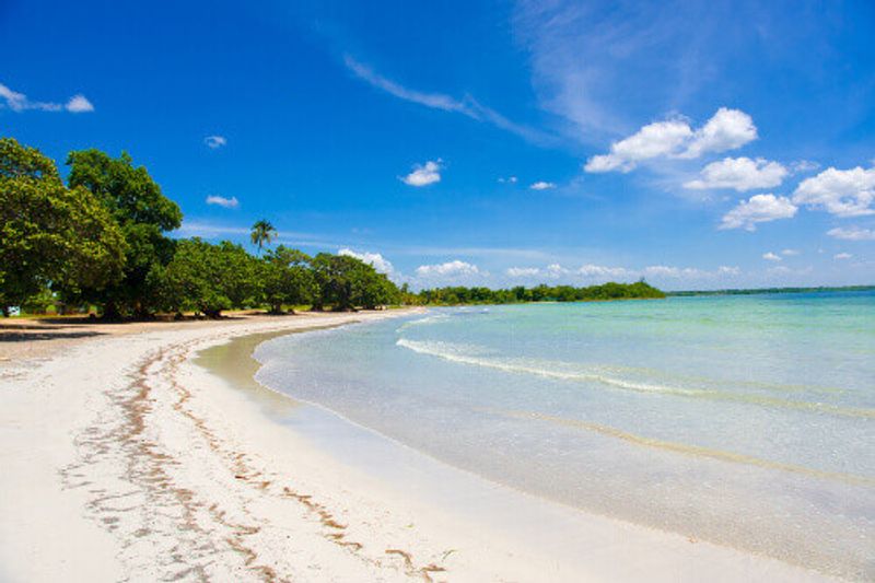 The white sand beach of Bay of Pigs, Playa Giron.