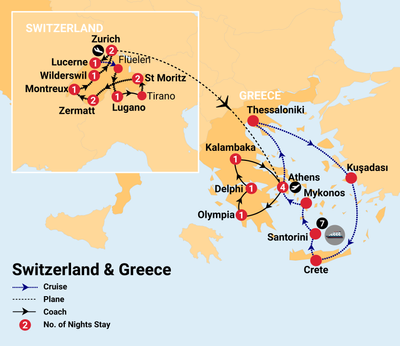 26 Day Swiss Rail Greece Island Cruising Inspiring Vacations