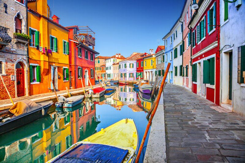 Colorful houses in the heart of Burano.