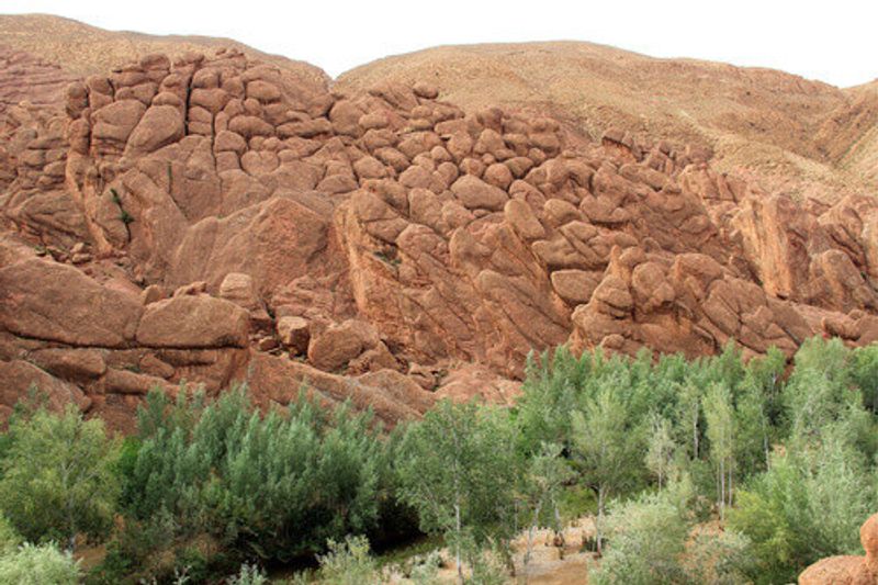 The natural wonder know as Tamlalt Valley Monkey Fingers in Dades Valley in Morocco.