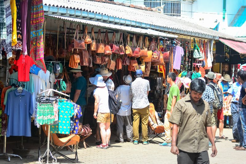 Sri Lankan traditional handcrafted goods for sale in a shop in Rambukkana, Sri Lanka.