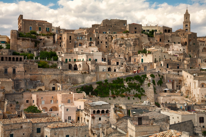 The ancient cave dwellings of the Sassi in Matera, one of Italy’s oldest continuously inhabited settlements