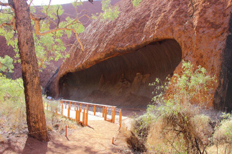 The Mens Cave or Seniors Cave, one of many shallow cave at the base of Ayers Rock.