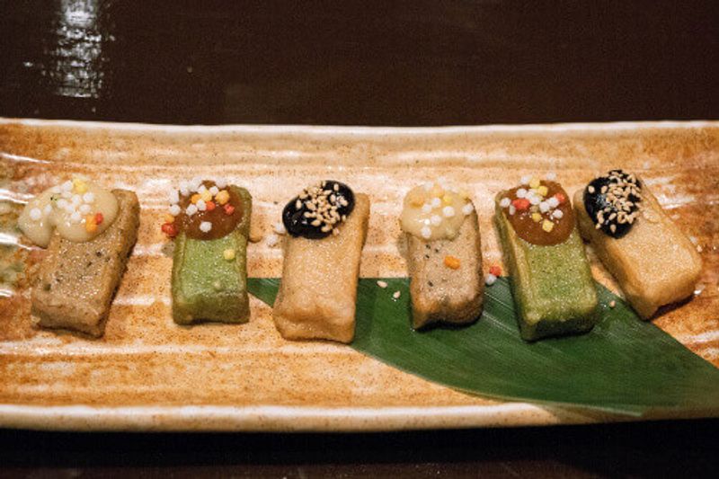 A much-loved traditional dish in Kyoto, known as Tofu Dengaku.