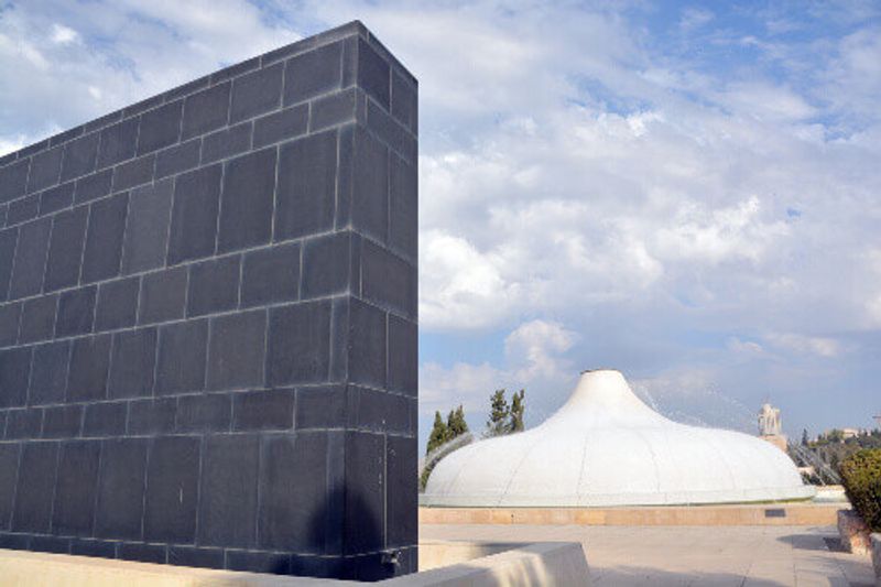 The sleek Israel Museum, which houses the Dead Sea Scrolls, discovered in the caves of Wadi Qumran.