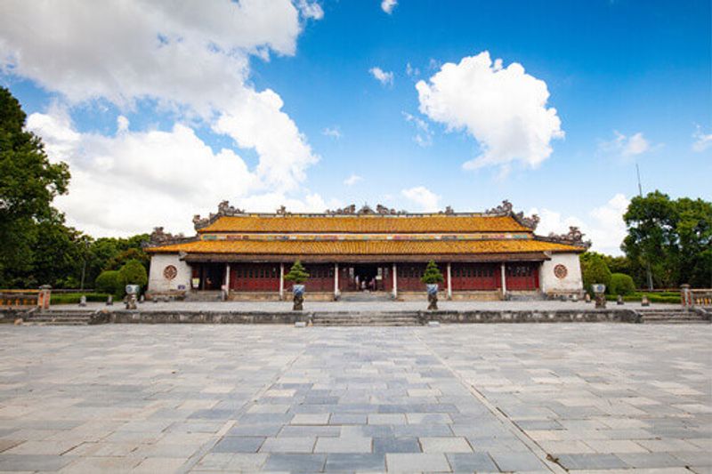 The Thai Hoa Palace is in the UNESCO World Heritage site of the Imperial Palace in Hue, Vietnam.