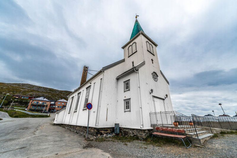 The quaint Honningsvag Church in Honningsvag.