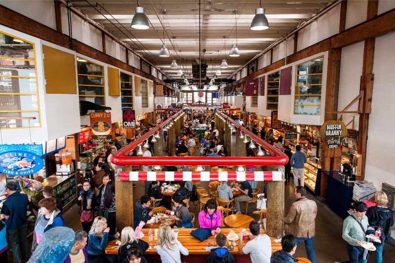 Crowds roam around the famous Granville Brewery.