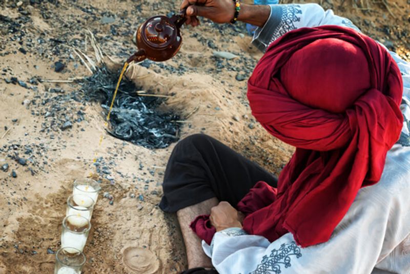 Mint tea is a must have when camping under the sun in the Sahara.