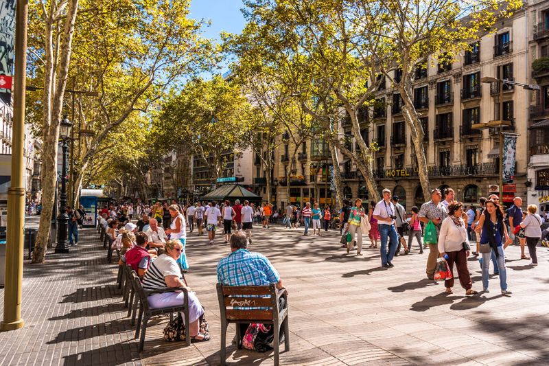 La Rambla Street is a landmark where thousands of people explore and soak in the Spanish culture.