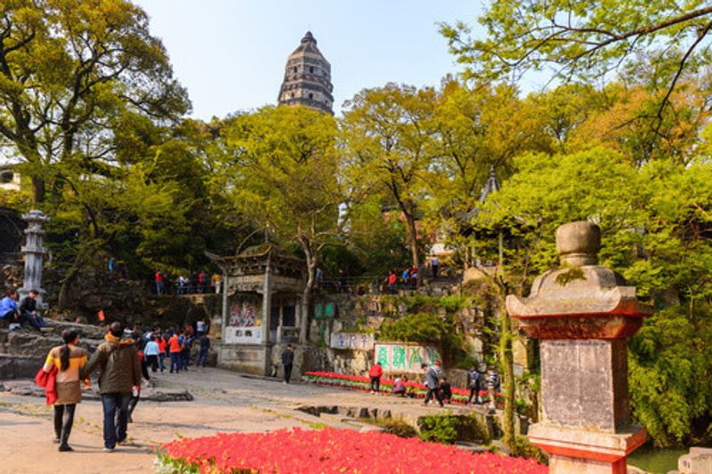 The Tiger Hill pagoda in Suzhou, China.