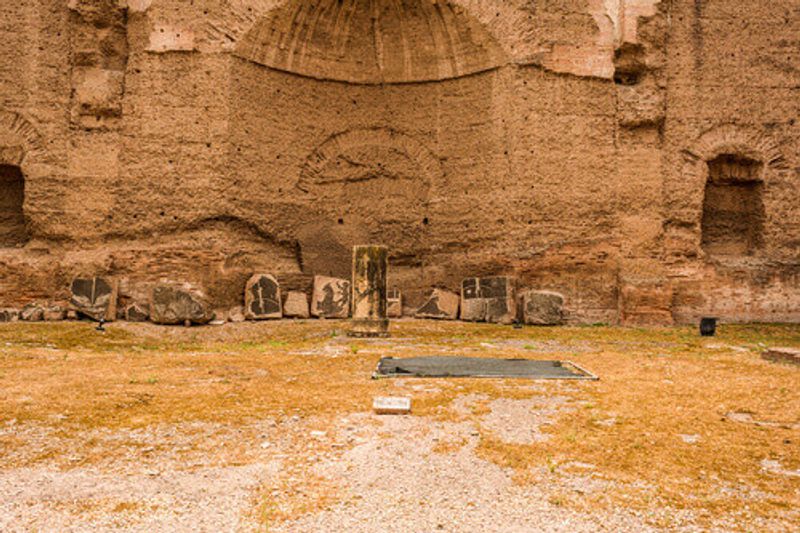 Ruins of the Baths of Caracalla or Terme di Caracalla, one of the most historic baths of Rome.