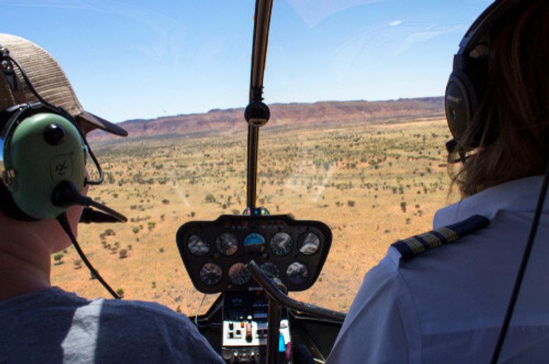 A helicopter enjoys a ride through Kings Canyon.