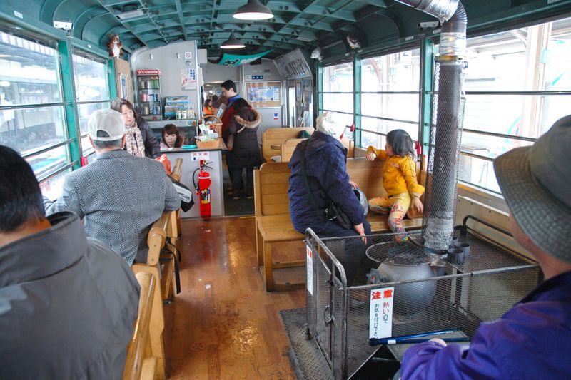 Locals inside the Norokko Winter Train sightseeing.
