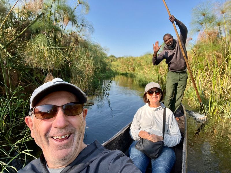 Gary and Wendy at Okavango Delta (Photo: supplied)