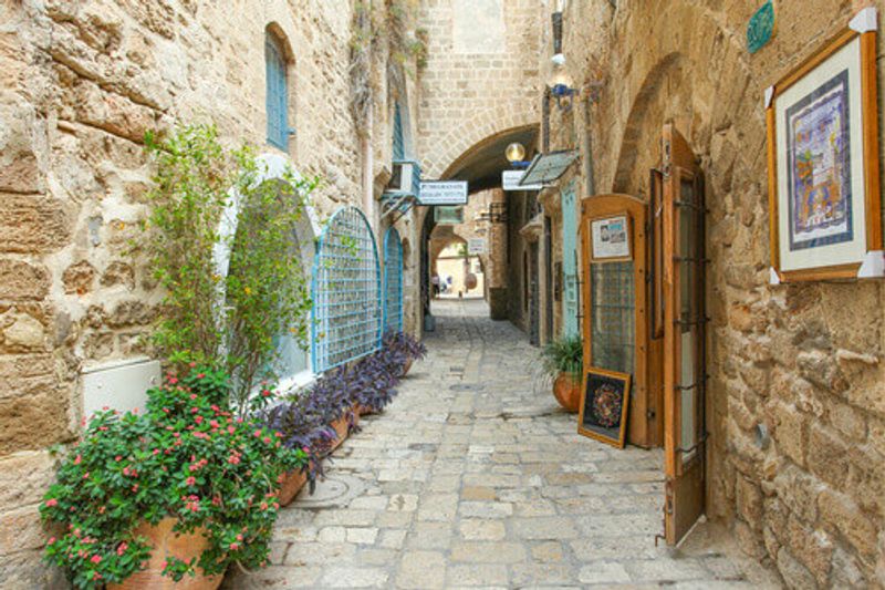 A typical street view in Old Jaffa, Israel.