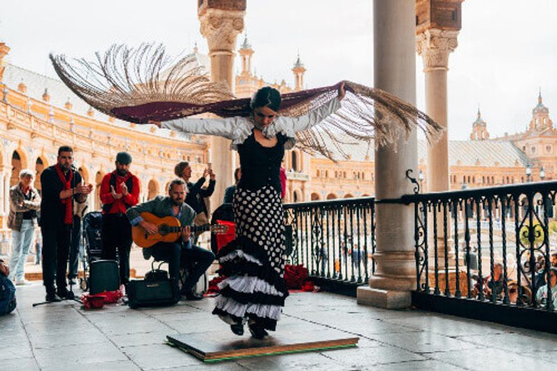 Traditional flamenco dancer in Seville, Spain.