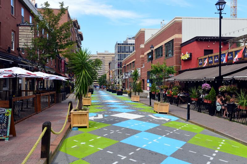 The view of Argyle Street in Halifax, famous for its trendy bars and restaurants.