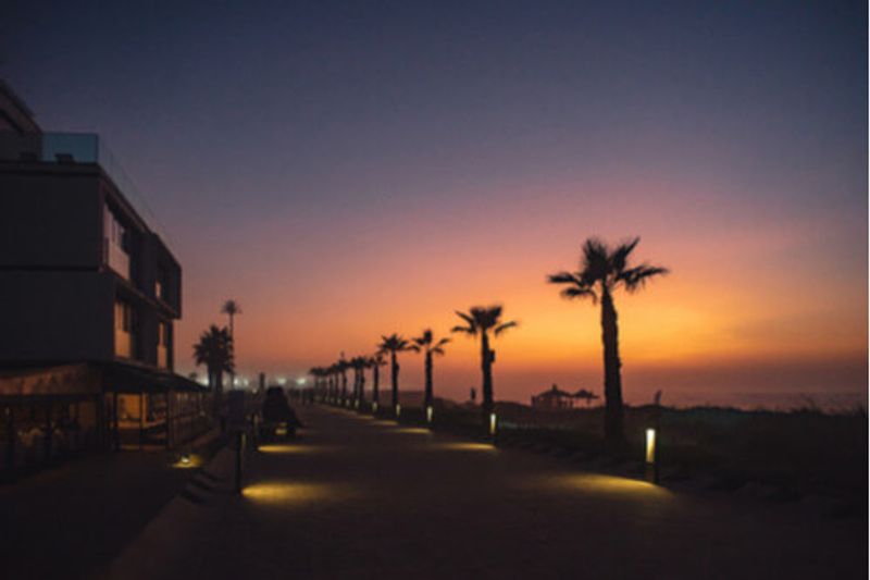 Casablanca beach at sunset.
