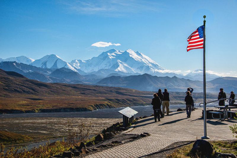 The mountainside town of Denali.