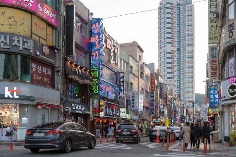 Nampodong Shopping Street near Busan International Film Festival Square in Busan.
