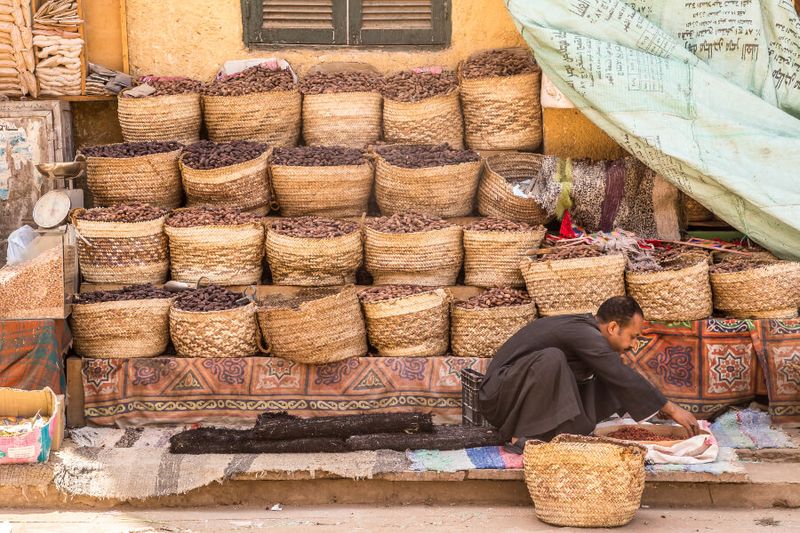 Traditional Egyptian Bazaar's feature spice sellers with a wide variety of wares.