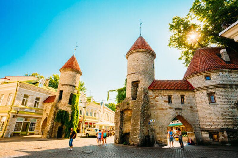 The famous Viru Gate, a part of the old Estonian architecture.