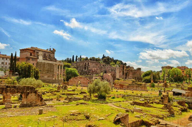 The ruins of the Palatine Hills in Rome.