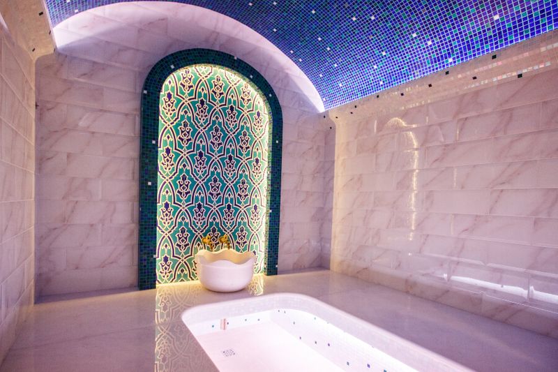 An oriental turkish hammam bath house .